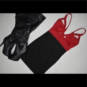 NEW red/black body con mini dress